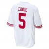 Maillot San Francisco 49ers Trey Lance 5 Nike Blanc 2021 NFL Draft  - Homme